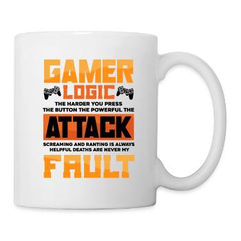 Gamer Logic The Harder You Press The Button Video - Tasse - Weiß - Rechts