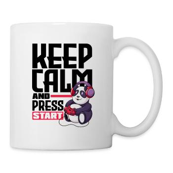 Keep Calm And Press Start Video Game Player Gaming - Tasse - Weiß - Rechts