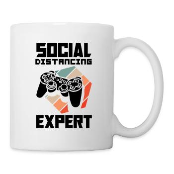 Social Distancing Expert Video Game Player Gaming - Tasse - Weiß - Rechts