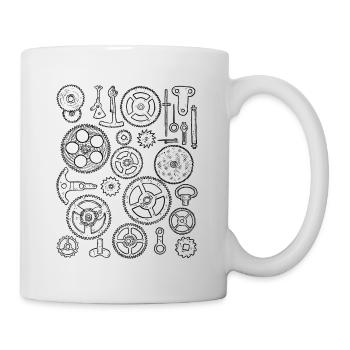 Pièces de montre Pièces de montre Engrenage Mécanisme Mouvement - Mug blanc - blanc - Droite