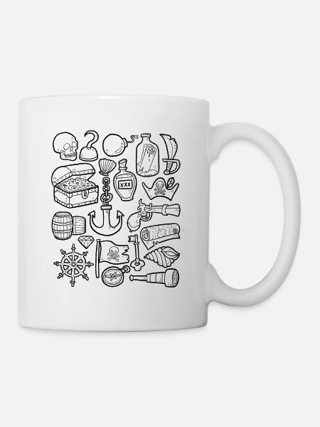 Piraten - Tasse - Weiß