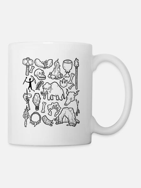 Steinzeit - Tasse - Weiß