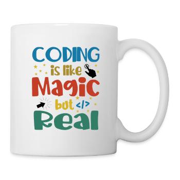 Coding Is Like Magic Coder Programmer Computer Gee - Tasse - Weiß - Rechts