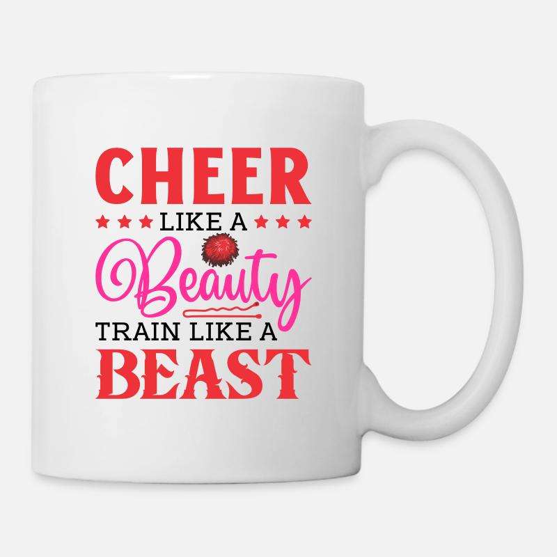 Cheer Like A Beauty Train Like A Beast Cheerleadin - Tasse - Weiß