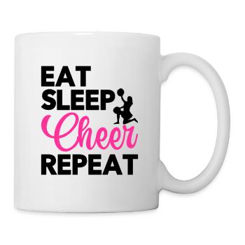Eat Sleep Cheer Repeat Cheerleading Cheerleader Gy - Tasse - Weiß - Rechts