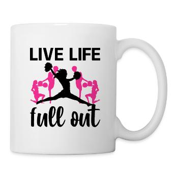 Live Life Full Out Cheerleader Cheerleading Gymnas - Tasse - Weiß - Rechts