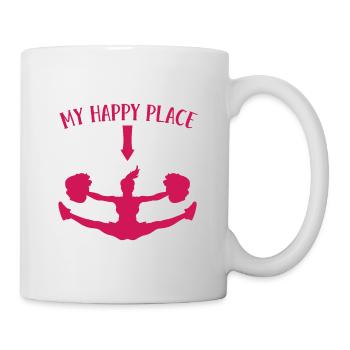 My Happy Place Cheerleading Cheerleader Gymnast Da - Tasse - Weiß - Rechts