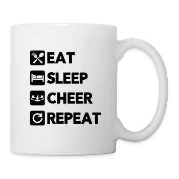Eat Sleep Cheer Repeat Cheerleading Cheerleader Gy - Tasse - Weiß - Rechts