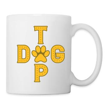 Farben änderbar | Top Dog - Bester Hund TOPDOG - Tasse - Weiß - Rechts