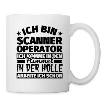 Scanner Operator Geschenk lustig Himmel Hölle - Tasse - Weiß - Rechts