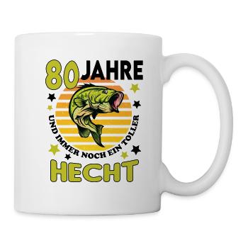 Geburtstag Toller Hecht Alter Jahre 80 - Tasse - Weiß - Rechts
