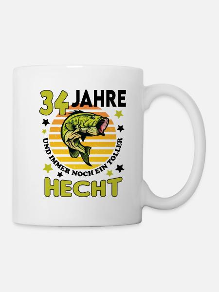Geburtstag Toller Hecht Alter Jahre 34 - Tasse - Weiß