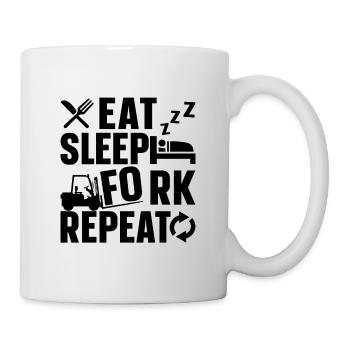 Staplerfahrer Coole Gabelstapler Geschenkidee - Tasse - Weiß - Rechts