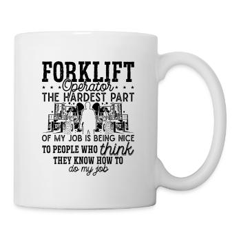 Gabelstapler Staplerfahrer Stapler Geschenkidee - Tasse - Weiß - Rechts