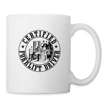 Staplerfahrer Stapler Gabelstapler Geschenkidee - Tasse - Weiß - Rechts