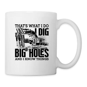 Bagger Bauarbeiter Baggerfahrer Geschenkidee - Tasse - Weiß - Rechts