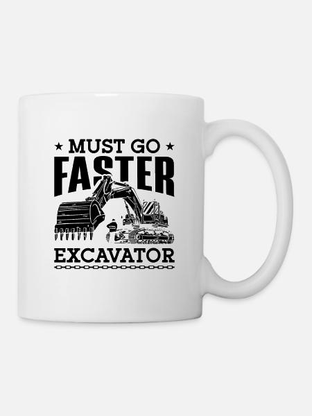 Baggern Bauarbeiter Baggerfahrer Geschenkidee - Tasse - Weiß