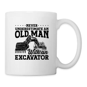 Bauarbeiter Baggerfahrer Bagger Geschenkidee - Tasse - Weiß - Rechts