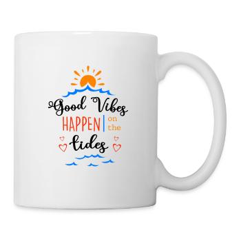 Good Vibes Happen On The Tides Sailboat Captain Se - Tasse - Weiß - Rechts