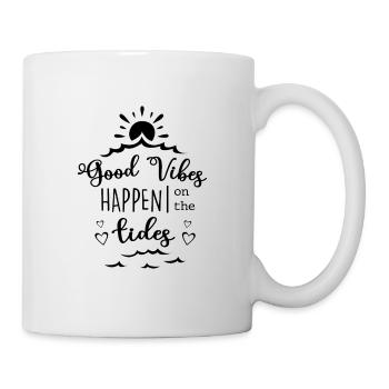 Good Vibes Happen On The Tides Sailboat Captain Se - Tasse - Weiß - Rechts