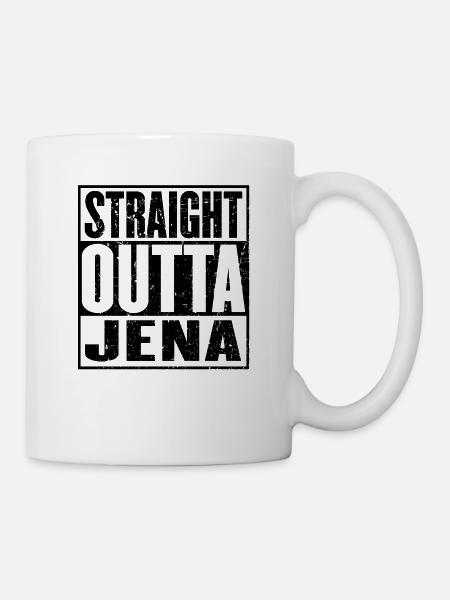 Gerade Outta Jena - Tasse - Weiß
