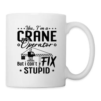 Grutier Ouvrier de la Construction Profession Grue Idée Cadeau - Mug blanc - blanc - Droite