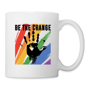 Be The Change Gay Pride Lgbtq Rainbow Transgender - Tasse - Weiß - Rechts