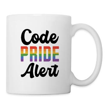 Code Pride Alert Bisexual Lesbian Love Asexual Tra - Tasse - Weiß - Rechts