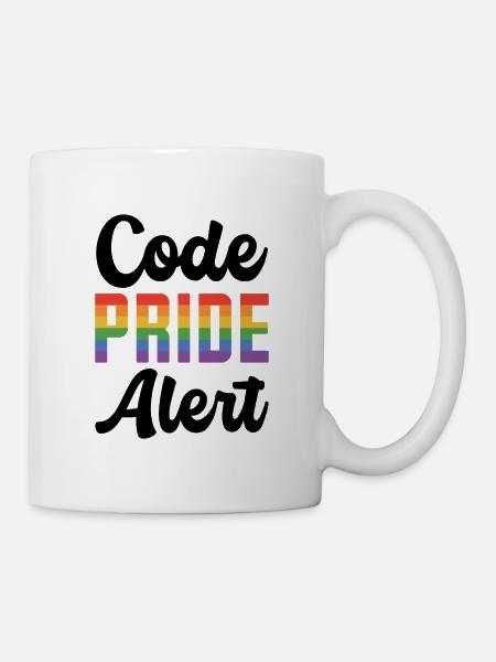 Code Pride Alert Bisexual Lesbian Love Asexual Tra - Tasse - Weiß