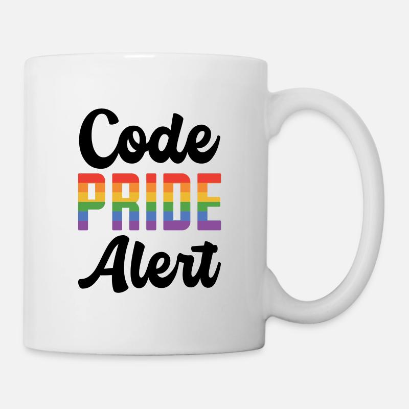 Code Pride Alert Bisexual Lesbian Love Asexual Tra - Tasse - Weiß