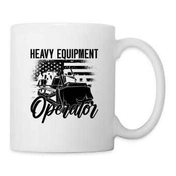 Bagger Raupe Bulldozer Bauarbeiter Geschenkidee - Tasse - Weiß - Rechts