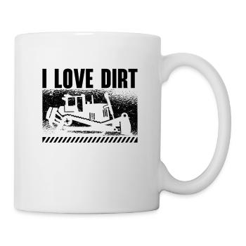 Bagger Bauarbeiter Raupe Bulldozer Geschenkidee - Tasse - Weiß - Rechts