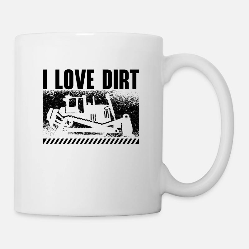 Bagger Bauarbeiter Raupe Bulldozer Geschenkidee - Tasse - Weiß