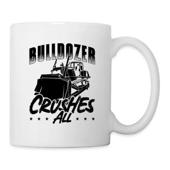 Bauarbeiter Bagger Planierraupe Geschenkidee - Tasse - Weiß - Rechts