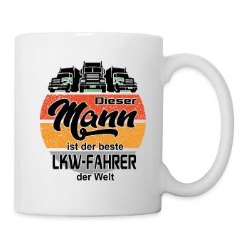 Mann LKW Fahrer Brummi Truck Lastkraftwagenfahrer - Tasse - Weiß - Rechts