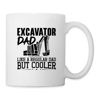Baggern Bauarbeiter Baggerfahrer Geschenkidee - Tasse - Weiß - Rechts