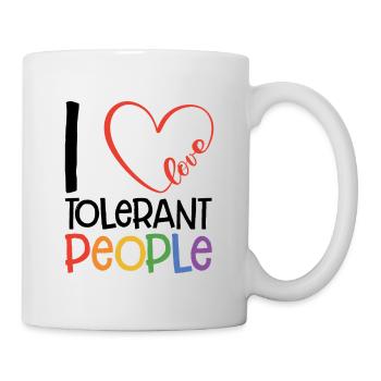 I Love Tolerant People Bisexual Gay Pansexual Rain - Tasse - Weiß - Rechts