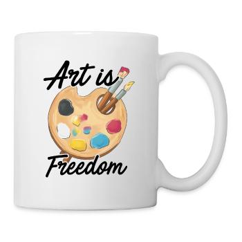 Art Is Freedom Artist Brush Colors Master Painter - Tasse - Weiß - Rechts
