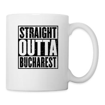 Straight Outta Bukarest Jahrgang - Tasse - Weiß - Rechts