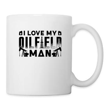 J’adore mon travailleur des champs pétrolifères Man Oilfield - Mug blanc - blanc - Droite
