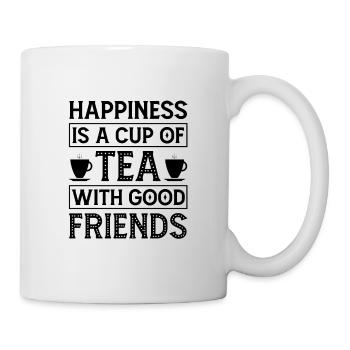 Happiness Is A Cup Of Tea With Good Friends Tea Lo - Tasse - Weiß - Rechts