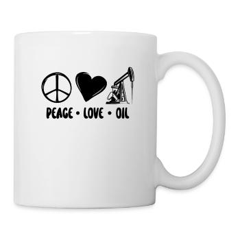 Peace Love Oilfield Travailleur de plate-forme Arbeiter - Mug blanc - blanc - Droite
