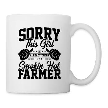 Already Taken By A Smokin Hot Farmer Tractor Farmi - Tasse - Weiß - Rechts