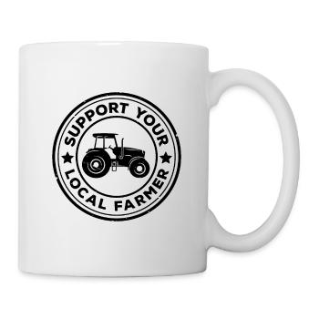 Support You Local Farmer Tractor Driving Farming A - Tasse - Weiß - Rechts