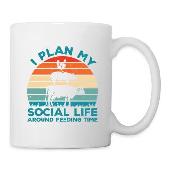 I Plan My Social Life Around Feeding Time Farm Ani - Tasse - Weiß - Rechts