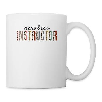 Aerobic-Lehrer-Leoparden-Druck lustig - Tasse - Weiß - Rechts
