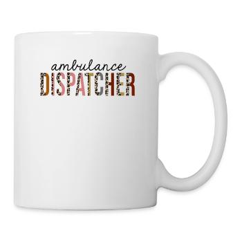 Ambulance Dispatcher Leopard Print Funny - Mug - white - Right