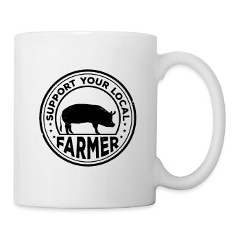 Support You Local Farmer Tractor Driving Farming A - Tasse - Weiß - Rechts