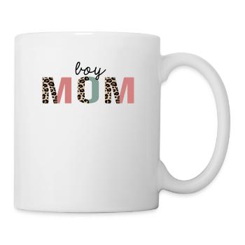boy mom Leopard Print Funny - Mug - white - Right