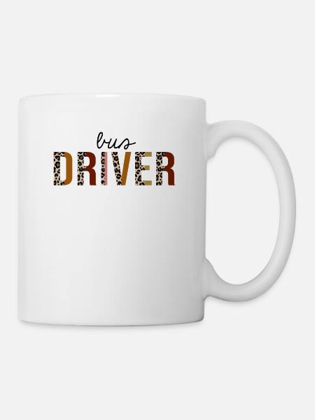 Busfahrer Leopard Print Funny - Tasse - Weiß